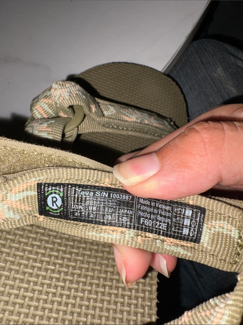 Teva Olive Green Strappy Sandals with Light Floral Accents - Picture 5 of 5
